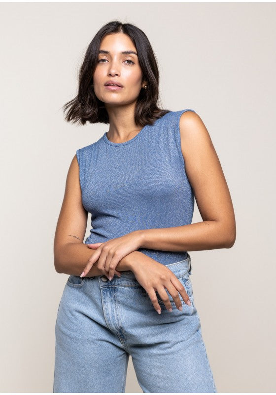 Maglia spalla larga Lurex