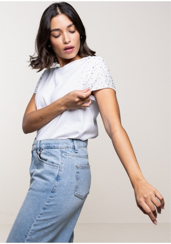T-shirt con strass