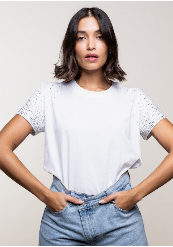 T-shirt con strass