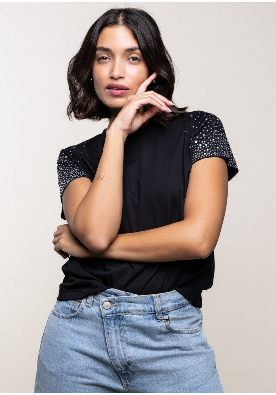 T-shirt con strass