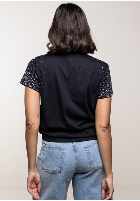 T-shirt con strass