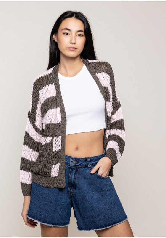 Cardigan a righe