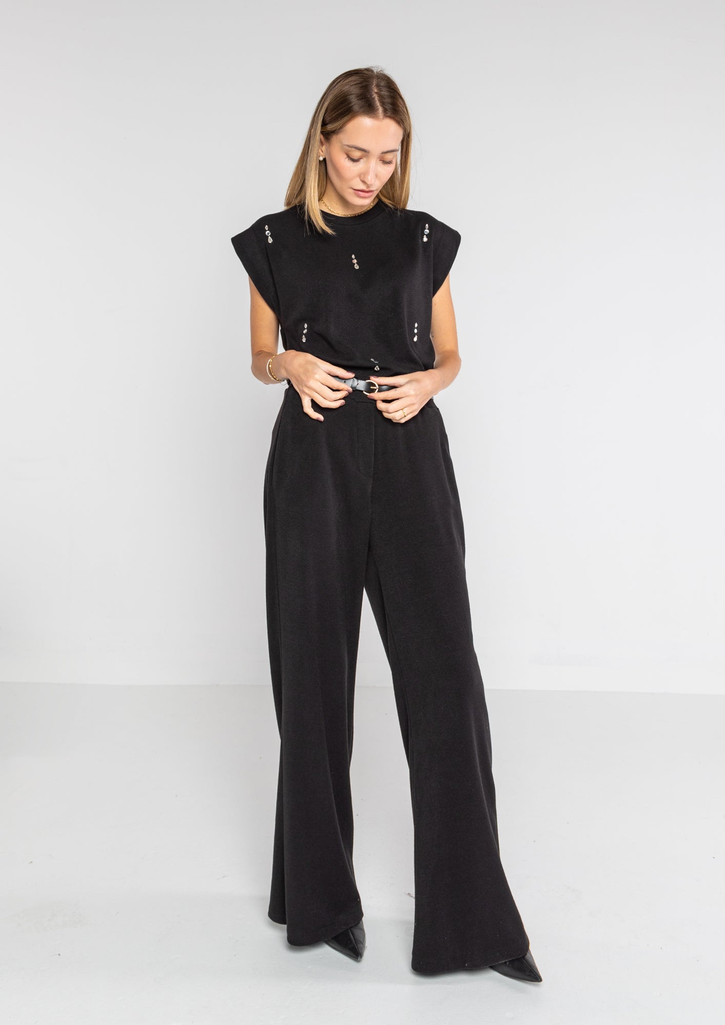 Gilet in maglia con applicazioni