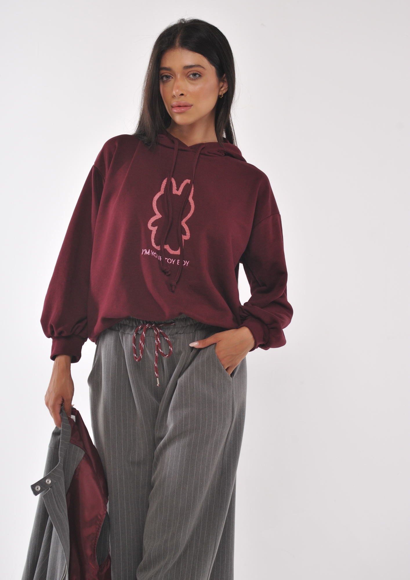 Felpa con cappuccio over