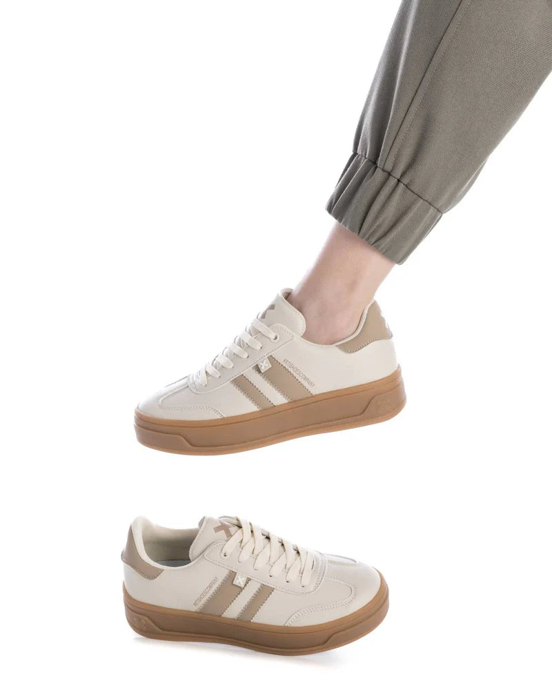 Sneakers beige in ecopelle