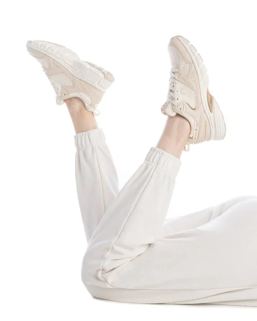 Sneakers in tela beige